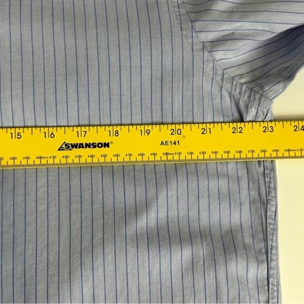 Gianni Orvietto Blue Pinstripe Shirt 16.5/42